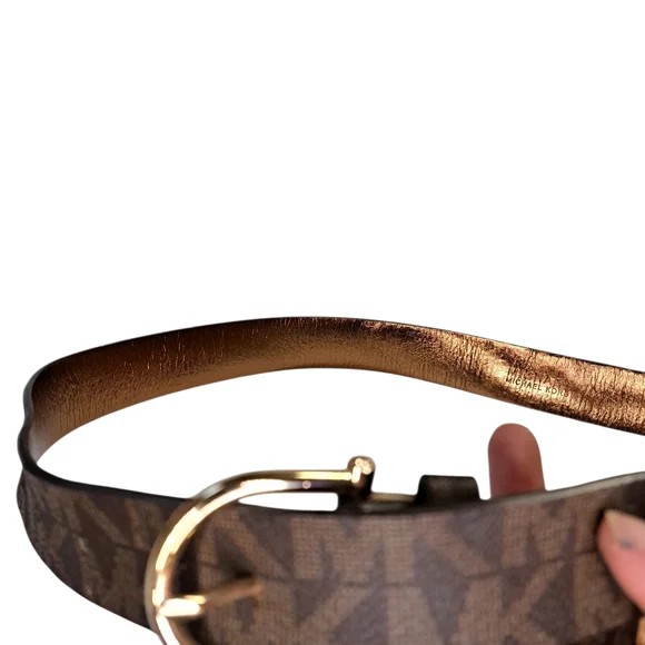 MICHAEL Michael Kors Brown Belt with Gold Buckle - Picture 2 of 5